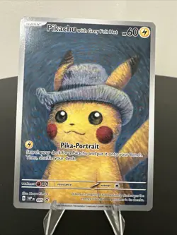 Pokemon Pikachu TCG Grey Felt Hat #085 Promo Van Gogh Pikachu - Image 1