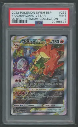 2022 Pokemon SWSH Black Star Promo Charizard VSTAR #262 Full Art PSA 9 Mint - Image 1