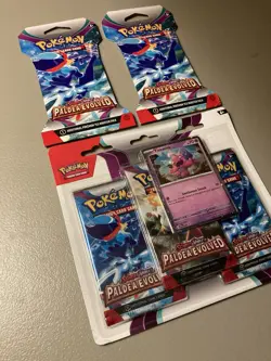 Lot of 3 Pokemon TCG Scarlet & Violet Paldea Evolved Booster Blister Packs New - Image 2
