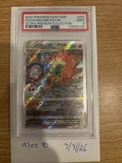 Pokemon TCG Charizard VSTAR SWSH262 Holo Black Star Promo PSA 9 - Image 1