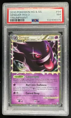 2010 Pokemon HeartGold & SoulSilver Triumphant Gengar #94/102 PSA 7 - Image 1