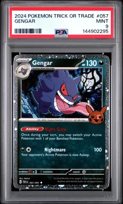 2024 POKEMON TRICK OR TRADE #057 GENGAR PSA 9 - Image 1