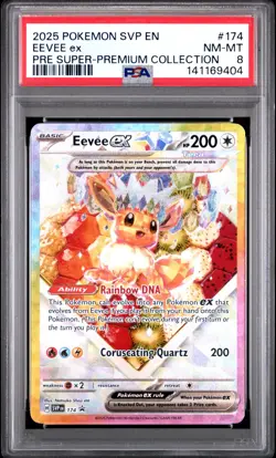2025 POKEMON PRISMATIC EVOLUTIONS SUPER-PREMIUM COLLECTION EEVEE EX PSA 8 - Image 1