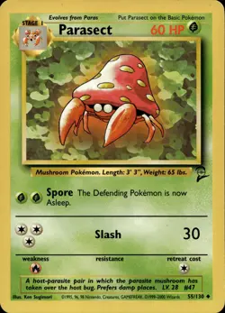 PARASECT 55/130 UNCOMMON BASE SET 2 POKEMON MP - Image 2