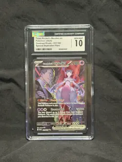 Pokemon Team Rocket's Mewtwo ex Sv10: Destined Rivals 231/182 CGC 10 280 HP - Image 1