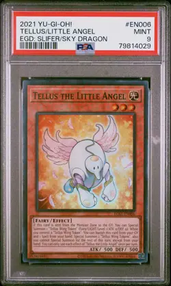 2021 YU-GI-OH! #EN006 TELLUS THE LITTLE ANGEL PSA 9 - Image 1