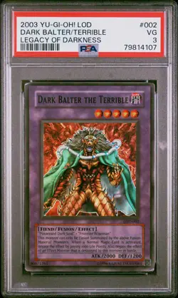 2003 YU-GI-OH! LOD-LEGACY OF DARKNESS #002 DARK BALTER THE TERRIBLE PSA 3 - Image 1