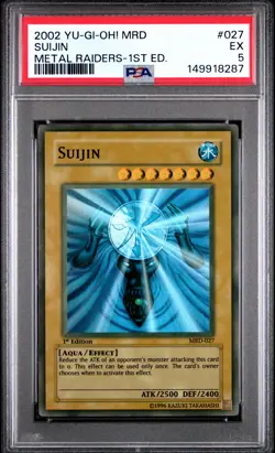 2002 YU-GI-OH! MRD-METAL RAIDERS 1ST ED #027 SUIJIN PSA 5 - Image 1