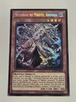 Mitsurugi No Mikoto, Aramasa L26D-ENM06 Secret Rare Yugioh 1st Edition + BONUS - Image 1