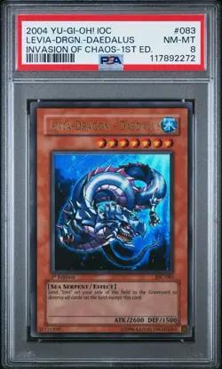 2004 Yu-Gi-Oh! Levia-Dragon Daedalus Invasion of Chaos IOC 1st Ed Ultra PSA 8 - Image 1