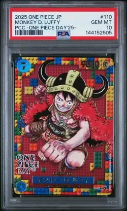 2025 ONE PIECE JPN PREM CARD COLL -ONE PIECE DAY'25- #110 MONKEY D. LUFFY PSA 10 - Image 1