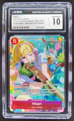 2025 ONE PIECE HIBARI SUPER RARE ALT ART OP11-010 CGC 10 TL3 - Image 1