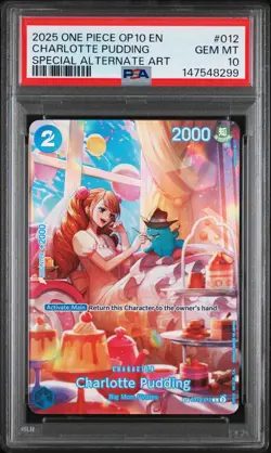 2025 ONE PIECE OP10-ROYAL BLOOD SPECIAL ALTERNATE ART CHARLOTTE PUDDING PSA 10 - Image 1