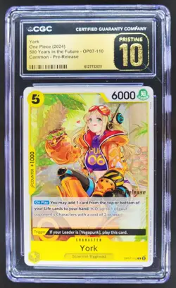 2024 ONE PIECE YORK PRE-RELEASE OP07-110 CGC 10 PRISTINE TL3 - Image 1