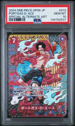 2024 ONE PIECE JPN OP08-TWO LEGENDS SPECIAL ALTERNATE ART PORTGAS D. ACE PSA 10 - Image 1
