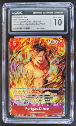 2026 ONE PIECE PORTGAS D. ACE SUPER RARE PROMO ST15-005 CGC 10 TL3 - Image 1