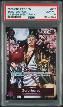 2025 ONE PIECE CHAMP 2025-26 EVENT PACK #067 ZORO-JUUROU PSA 10 - Image 1