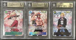 (3) Lot 2025 One Piece Monkey D Luffy Sabo Ace 3 Brothers Alt Art Set BGS 9.5 10 - Image 1