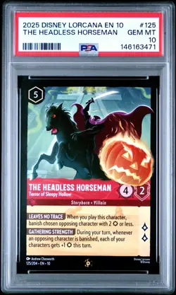 2025 DISNEY LORCANA EN-10 THE HEADLESS HORSEMAN - TERROR OF SLEEPY HOLLOW PSA 10 - Image 1