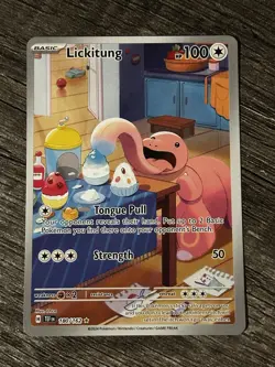 Pokemon TCG Temporal Forces Lickitung Illustration Rare Holo Card 180/162 - Image 1