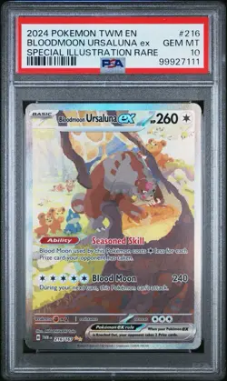 2024 Pokemon SAR Rare Bloodmoon Ursaluna EX 216/167 - PSA 10 GEM MINT - Image 1