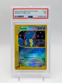 PSA 7 Squirtle Reverse Holo - 132/165 Expedition Base Set Pokemon Card - 2002 - Image 1