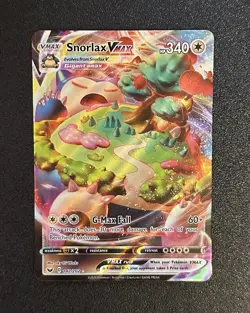 Pokemon TCG Snorlax VMAX Holo Ultra Rare Card Sword & Shield Base Set 142/202 - Image 1
