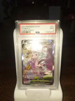 Pokemon 2021 Sword and Shield Fusion Strike Mew V Alt Art 251/264 PSA 9 Mint - Image 1