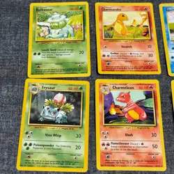 Pokemon TCG Base Set Starter Trio Bulbasaur, Charmander, Squirtle + More LP - Image 2