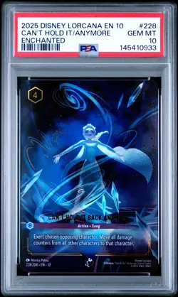 2025 DISNEY LORCANA EN 10-ENCHANTED #228 CAN'T HOLD IT BACK ANYMORE PSA 10 - Image 1