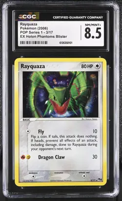 CGC 8.5 Rayquaza 2006 POP Series 1 3/17 Holo Pokemon Card - Image 1