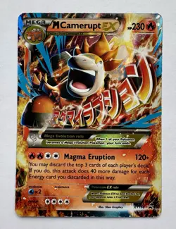 Pokemon TCG Mega M Camerupt EX Standard Size Card XY198 - Holo - Image 1