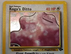 Pokemon Card Koga's Ditto Gym Challenge 10/132 Unlimited Holo Rare - Image 3