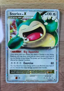 Pokemon TCG Snorlax LV.X Rising Rivals Holo Card 111/111 Trading Card Game READ - Image 2