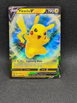 PIKACHU V SWSH198 Promo Sword Shield Ultra Rare Pokemon Card Near Mint REGULAR - Image 1