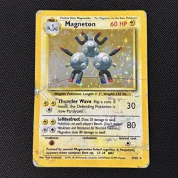 1999 Magneton Base Set Unlimited Holo Rare #9/102 Pokemon Card *DMG* - Image 1
