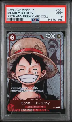 2022 ONE PIECE JPN 25TH ANV PREMIUM CARD COLLECTION #001 MONKEY D. LUFFY PSA 9 - Image 1
