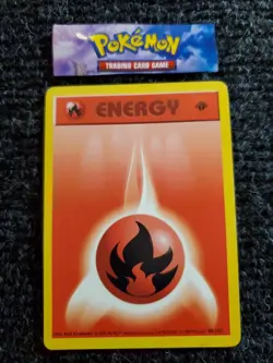 Pokemon - Fire Energy 98/102 - 1st Edition Shadowless Base Set NM - Image 1