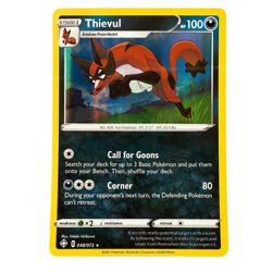 Pokemon Thievul SV082/SV122 Shiny Holo Card Rare - Shining Fates TCG - Image 1
