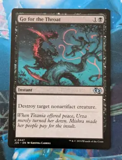 MTG Foundations Jumpstart Uncommon GO FOR THE THROAT NM - Image 1