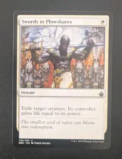 MTG Battlebond Uncommon SWORDS TO PLOWSHARES NM - Image 1