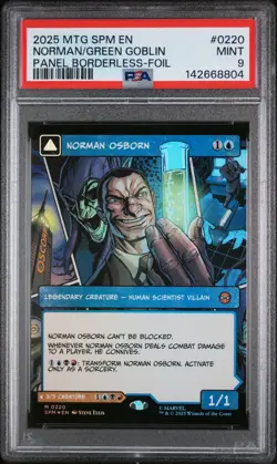 2025 MTG MARVEL'S SPIDER-MAN #0220 GREEN GOBLIN/NORMAN OSBORN PSA 9 - Image 1