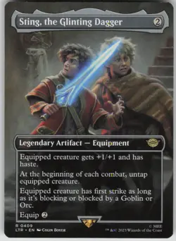 MTG TCG Sting, the Glinting Dagger (Borderless) R The Lord of the Rings 409 - Image 1