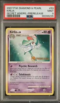 Pokemon Diamond Pearl Secret Wonders Kirlia Prerelease Promo 53/132 PSA 9 Mint - Image 1