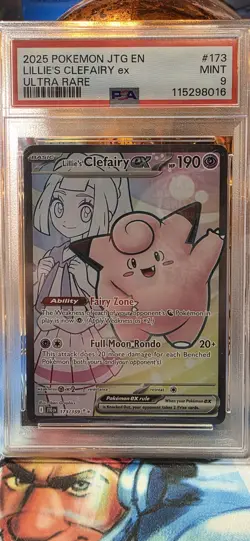 Pokemon Journey Together # 173 Lillie's Clefairy EX Ultra Rare PSA 9 Card MINT! - Image 3
