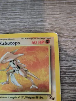KABUTOPS Holo Rare - 9/62 Fossil Set Pokemon Card 1999 - Vintage WoTC MP - Image 2