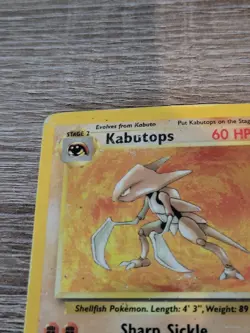KABUTOPS Holo Rare - 9/62 Fossil Set Pokemon Card 1999 - Vintage WoTC MP - Image 3