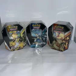 POKEMON EEVEE EVOLUTIONS FLAREON, VAPOREON & JOLTEON FACTORY SEALED SET 3 TINS - Image 1