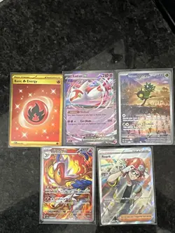 Pokemon Card Lot 5 Rare Gold Fire Energy, Latias EX, Rare Infernape Full Art - Image 1