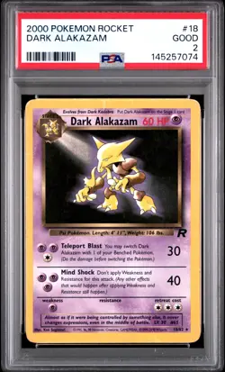 2000 POKEMON ROCKET #18 DARK ALAKAZAM PSA 2 - Image 1